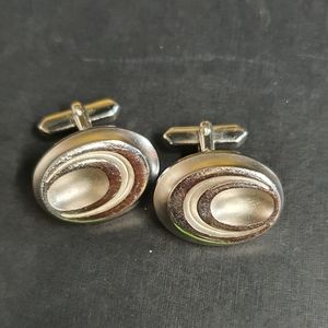 Silver tone cufflinks